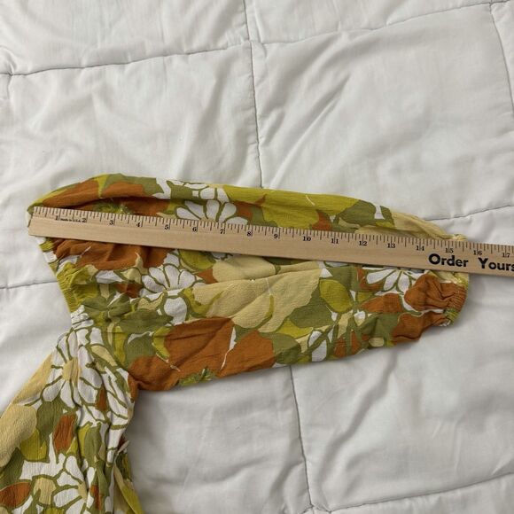 Faithfull the Brand Imane Midi Dress 2 Floral Smocked Puff Sleeve Boho NWOT - Picture 9 of 10